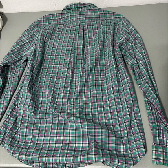 Ralph Lauren Blue Tag Pink Pony Men's Button Front Long Sleeve Shirt Medium - Picture 7 of 7